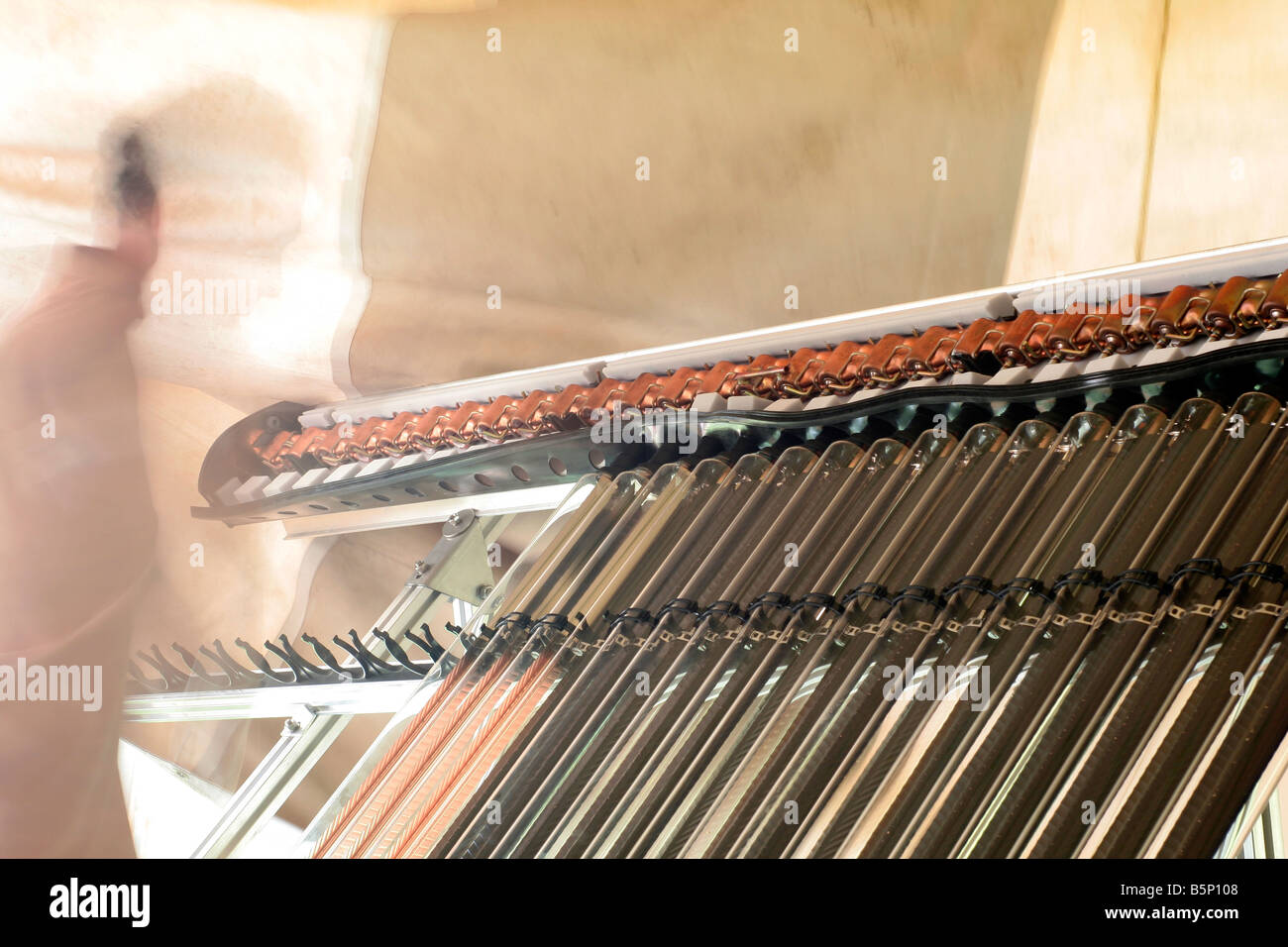 Röhre Warmwasser Sonnenenergie panel Stockfoto