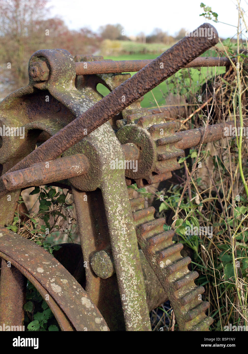 Rostige Bauernhof Maschine. Stockfoto