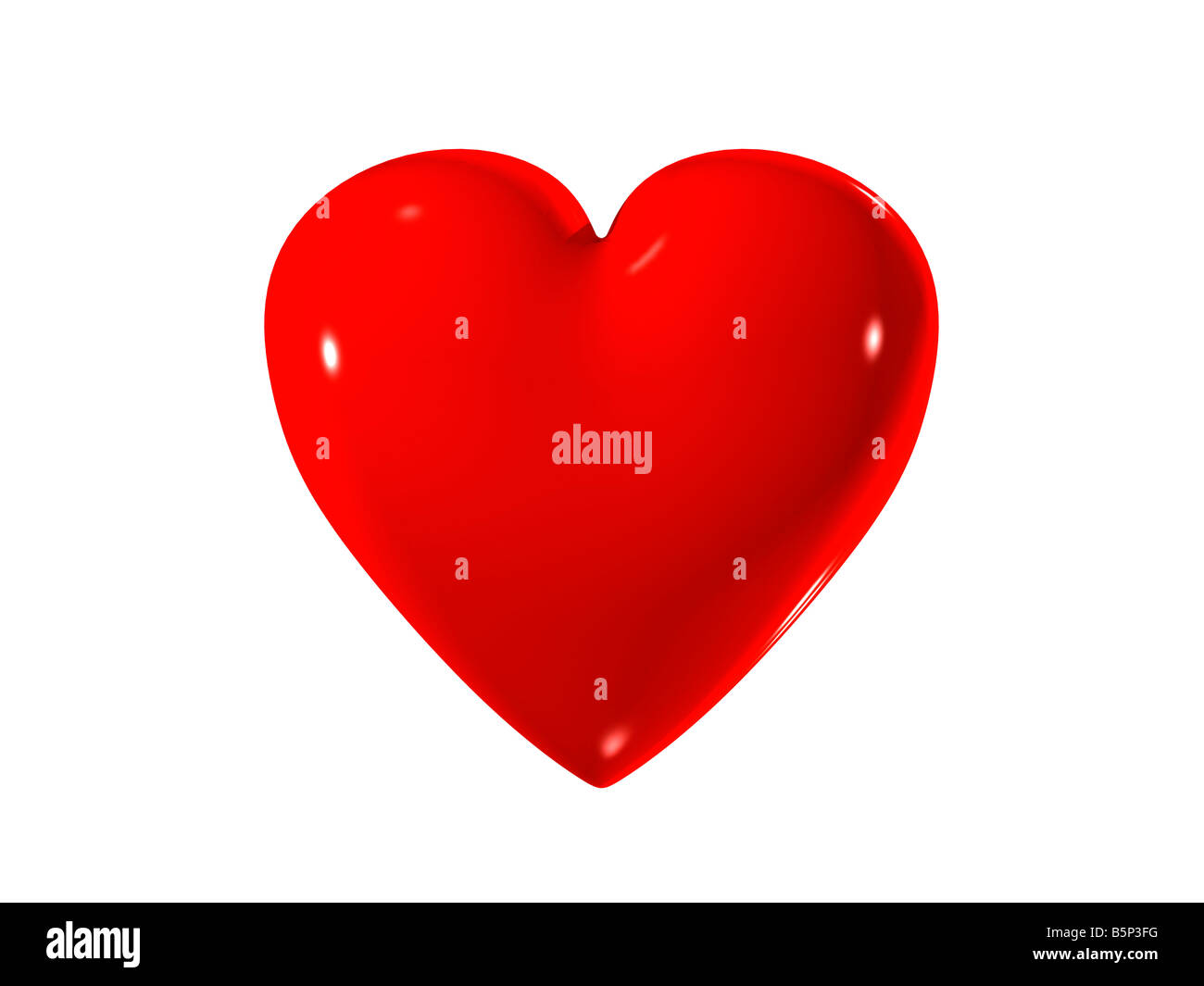 Rotes Herz vor weißem Hintergrund. Stockfoto