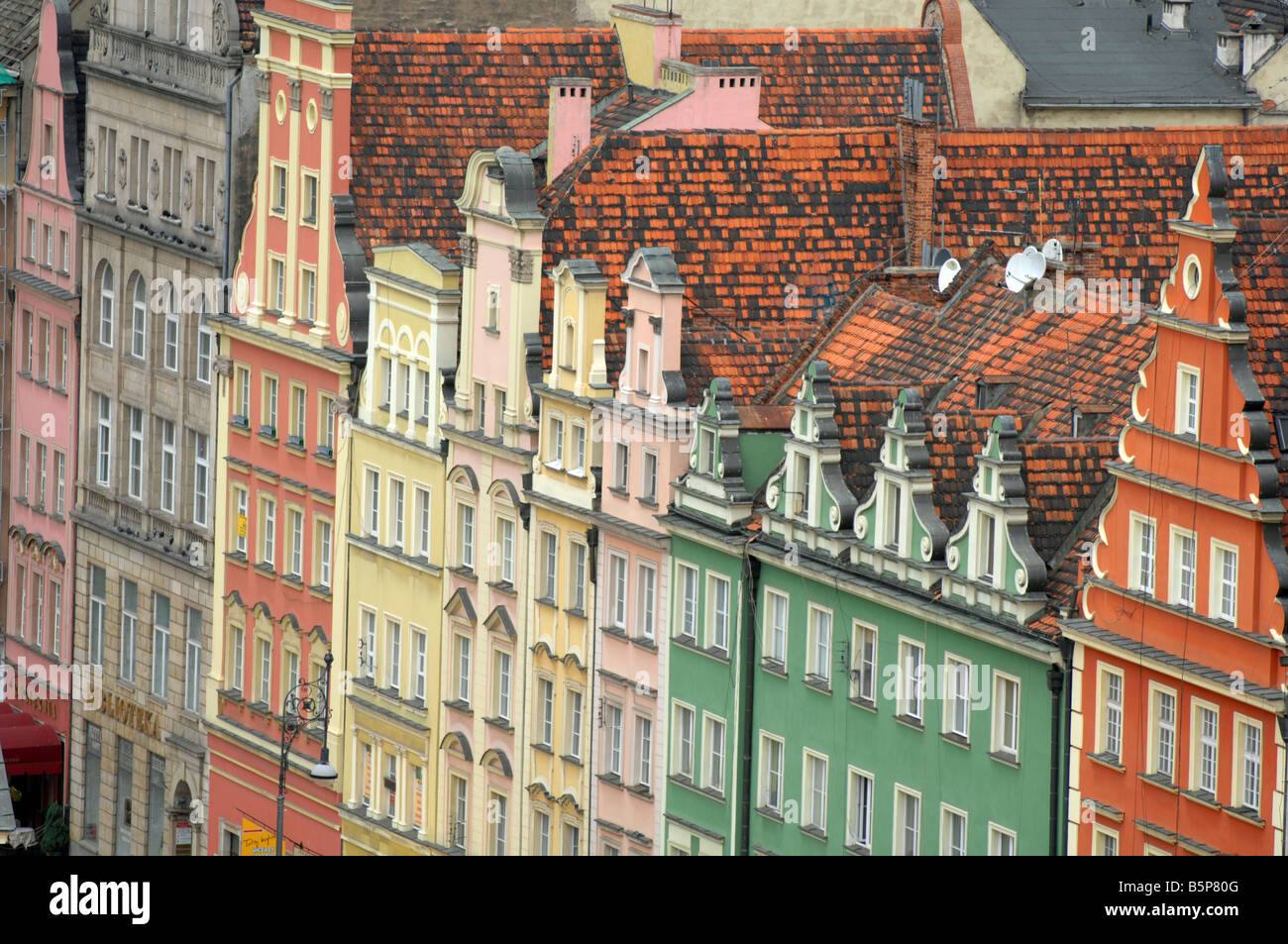 Platz Rynek, Wroclaw, Polen Stockfoto