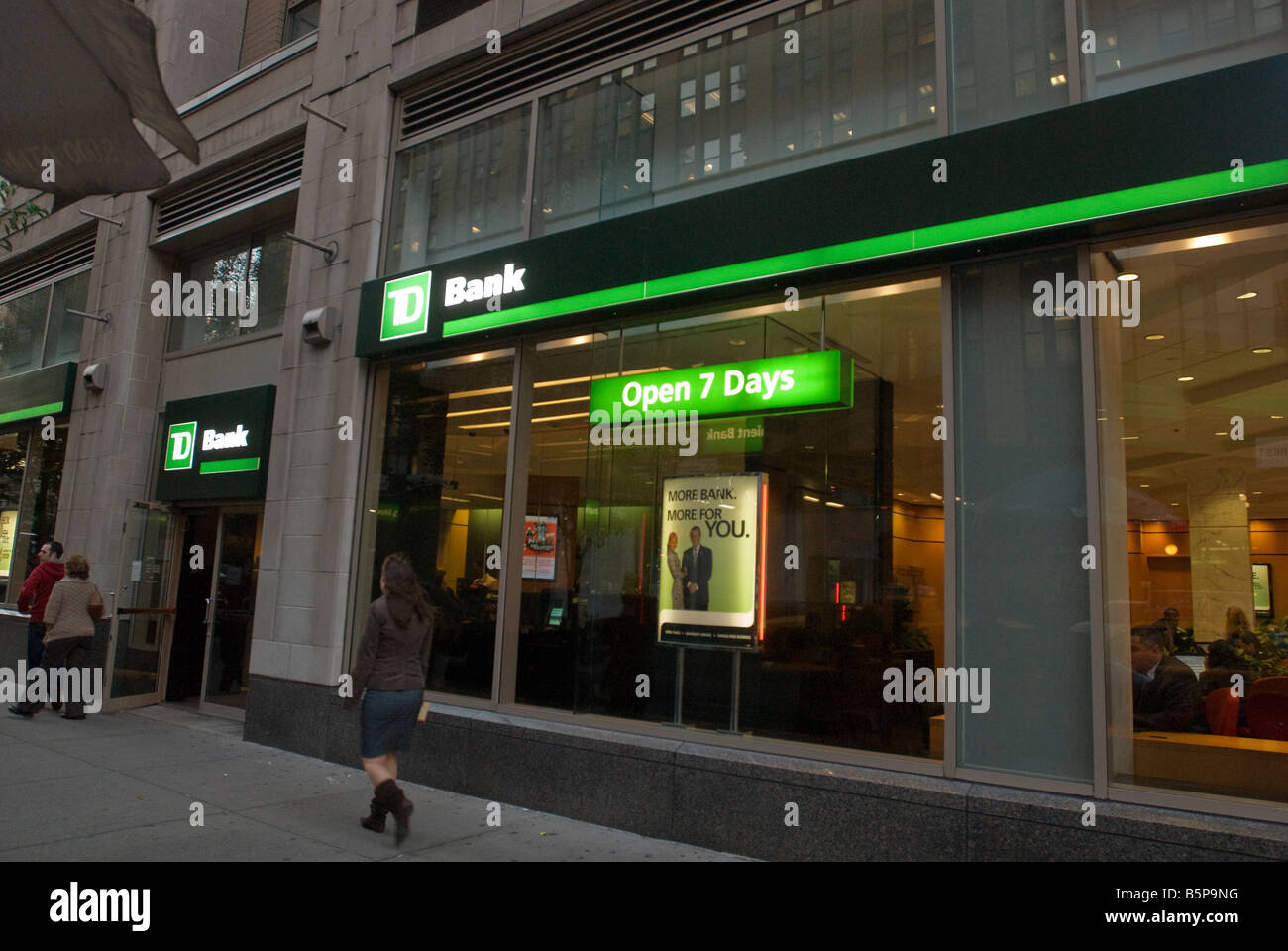 Eine Filiale der TD Bank ehemals Commerce Bank im New Yorker Stadtteil Chelsea Stockfoto