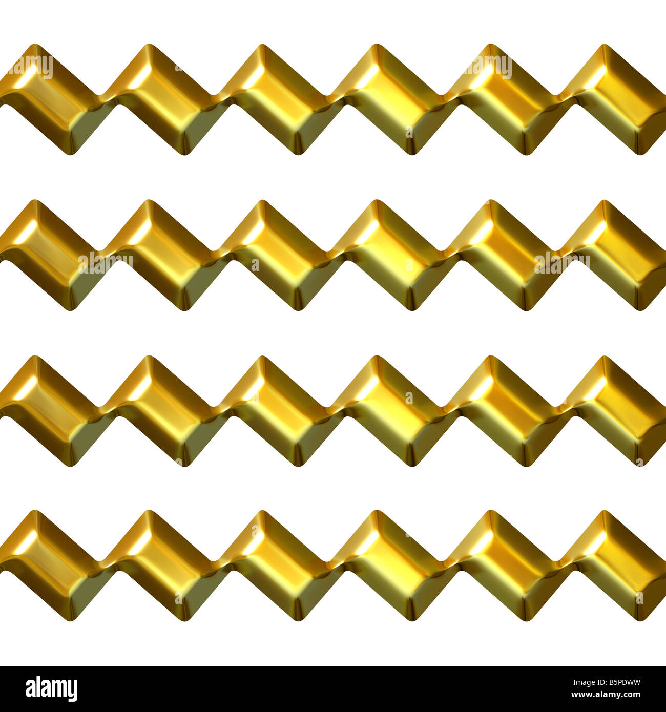 3D golden Zick-Zack-Muster Stockfoto