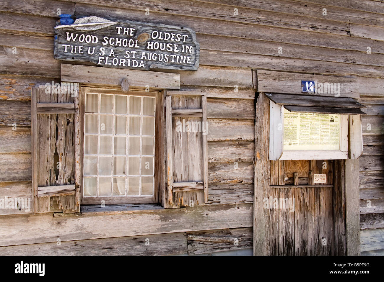 Das älteste Holz-Schule-Haus in den USA St. Augustine Florida USA Stockfoto