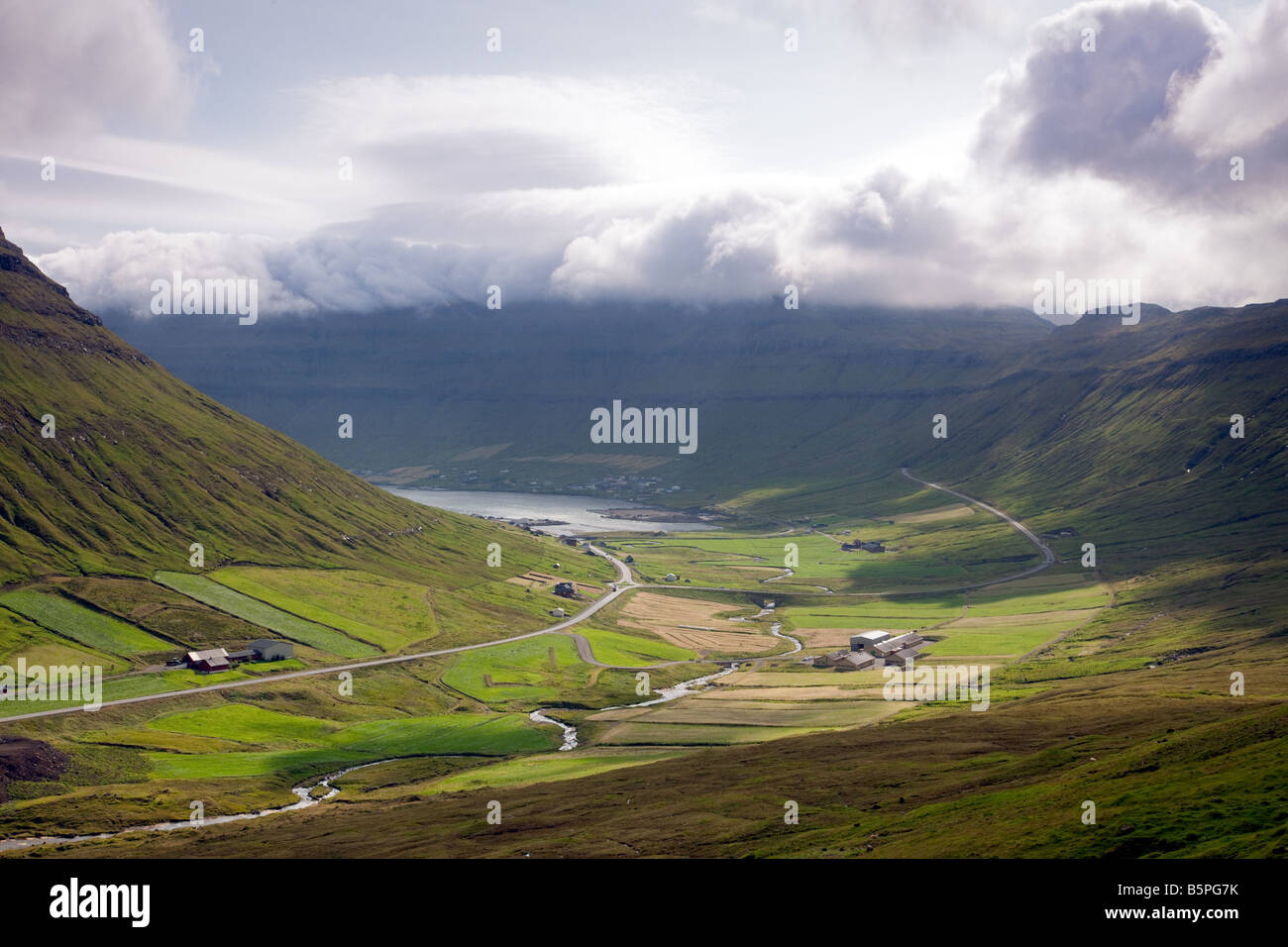 Kollafjørður Dorf, Insel Streymoy. Färöer Inseln Stockfoto