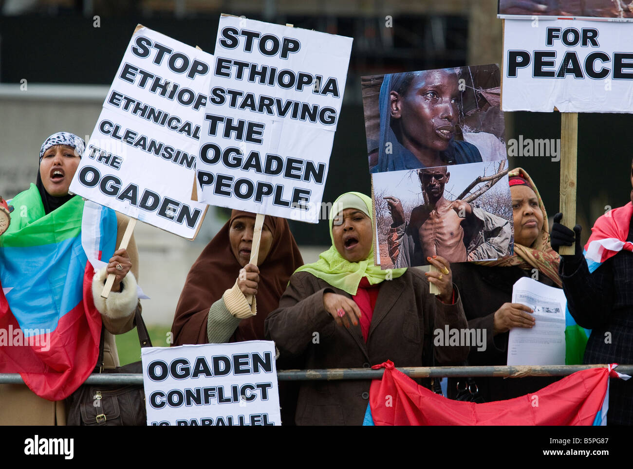 Äthiopien-Protest in Parliament Square 5 - 12 Nov 2008 Stockfoto