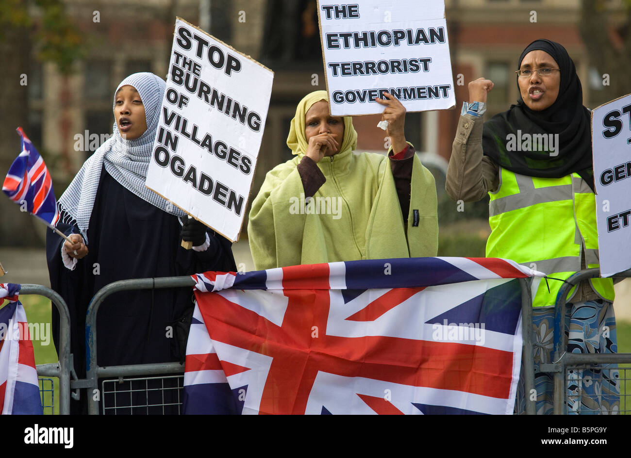Äthiopien-Protest in Parliament Square 8 bis 12 Nov 2008 Stockfoto