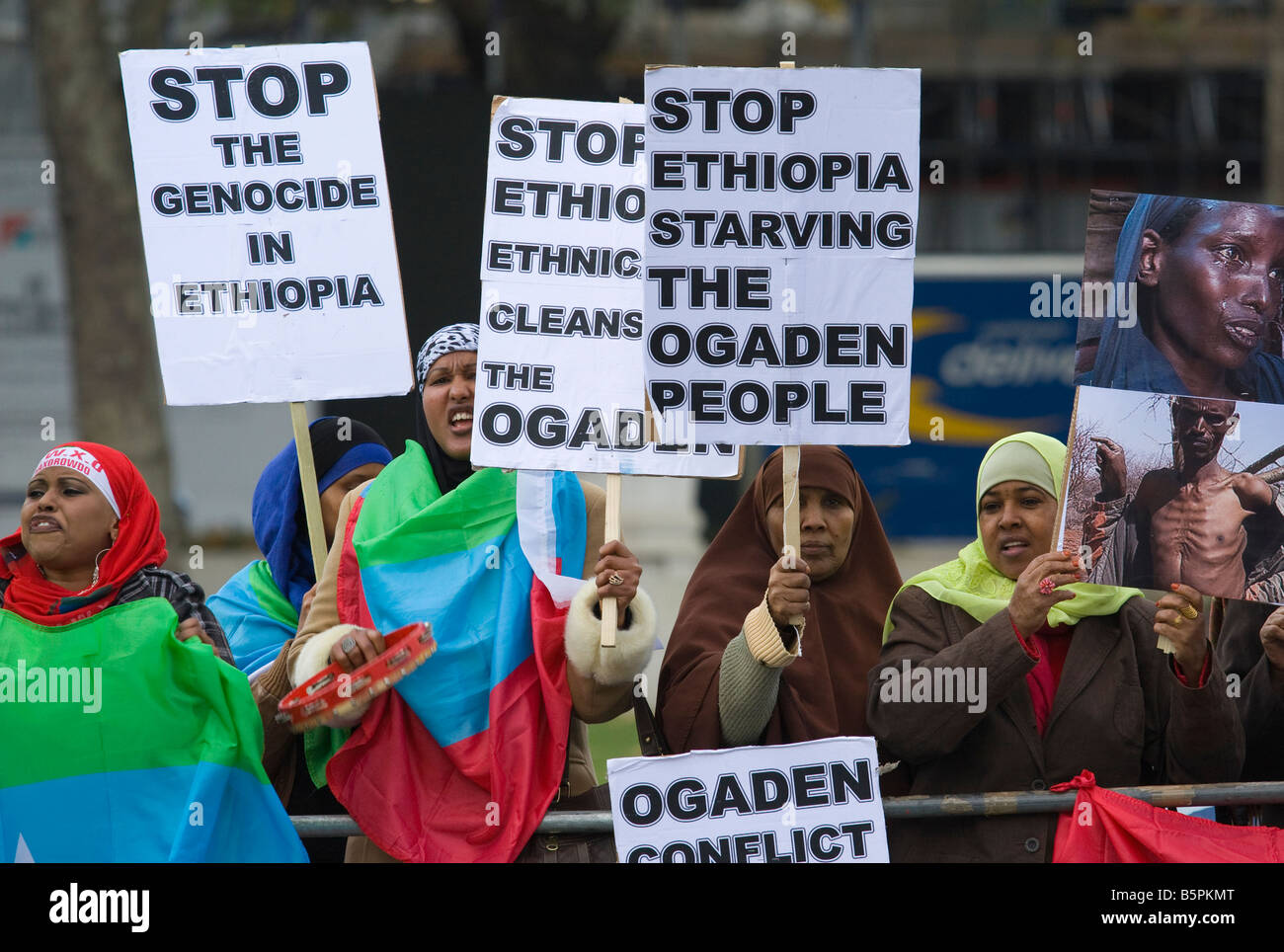Äthiopien-Protest in Parliament Square 6 - 12 Nov 2008 Stockfoto