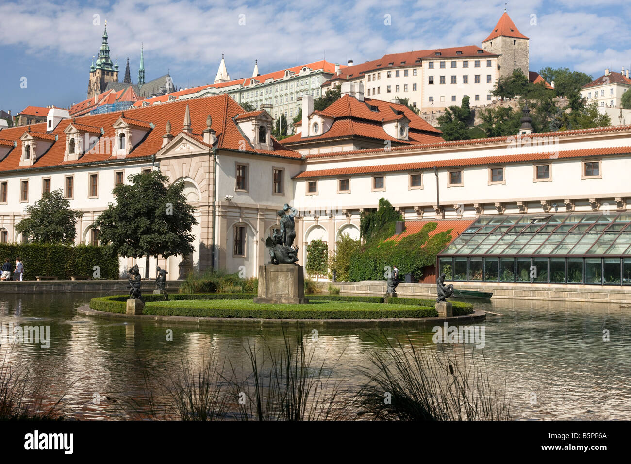 TEICH WALLENSTEIN PALAST ZIERGARTEN MALA STRANA PRAG TSCHECHISCHE REPUBLIK Stockfoto