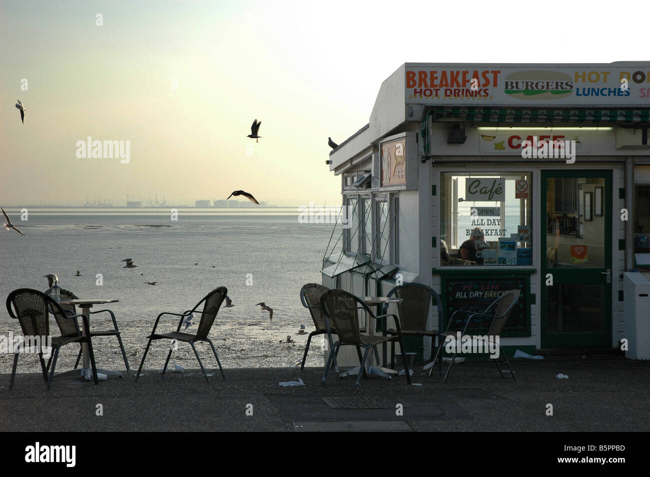 Strand-Café, Southend-on-sea, Essex Stockfoto