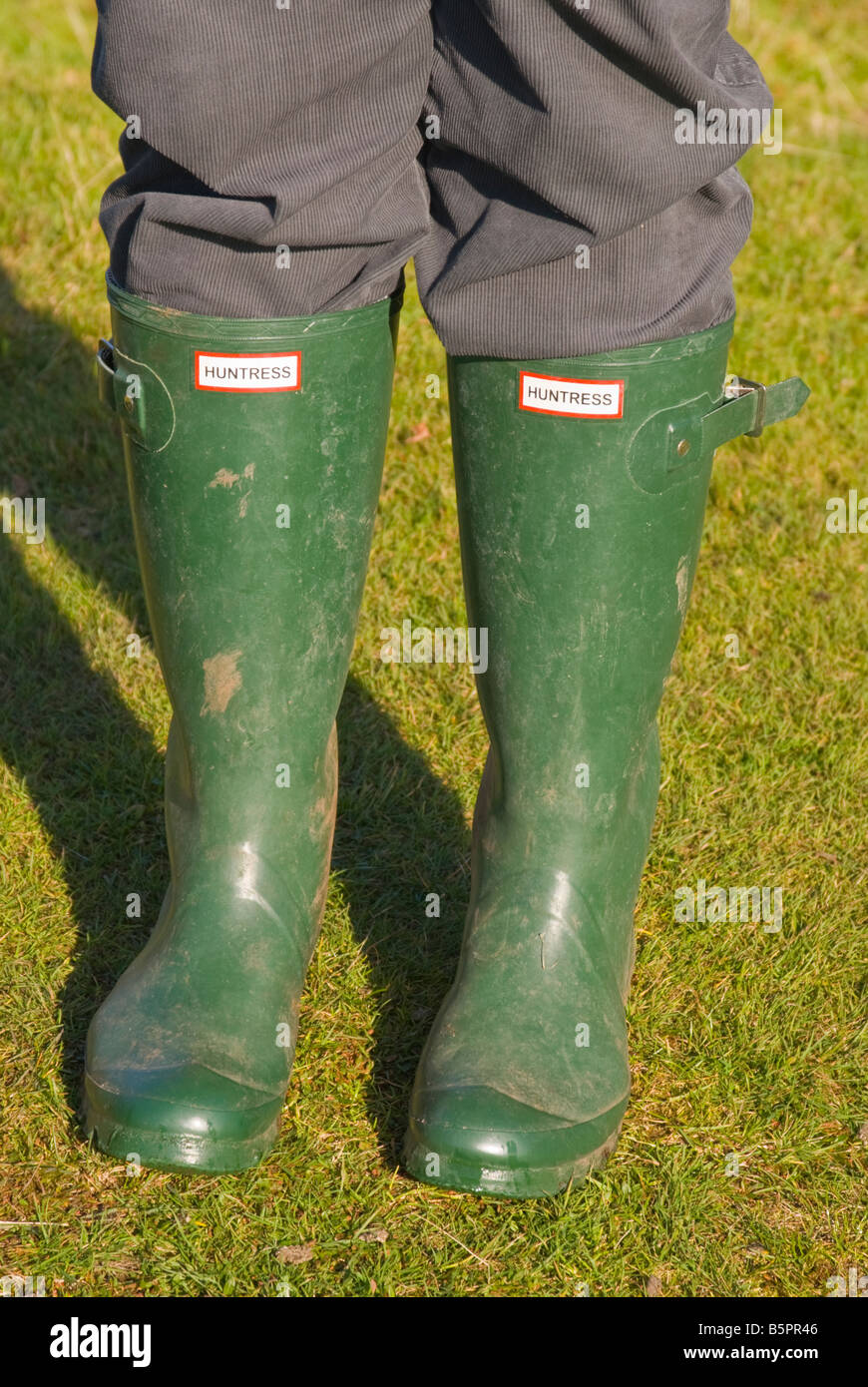 Damen-Hunter-Jägerin grün hochwertige Wellington Stiefel (Gummistiefel  Stockfotografie - Alamy