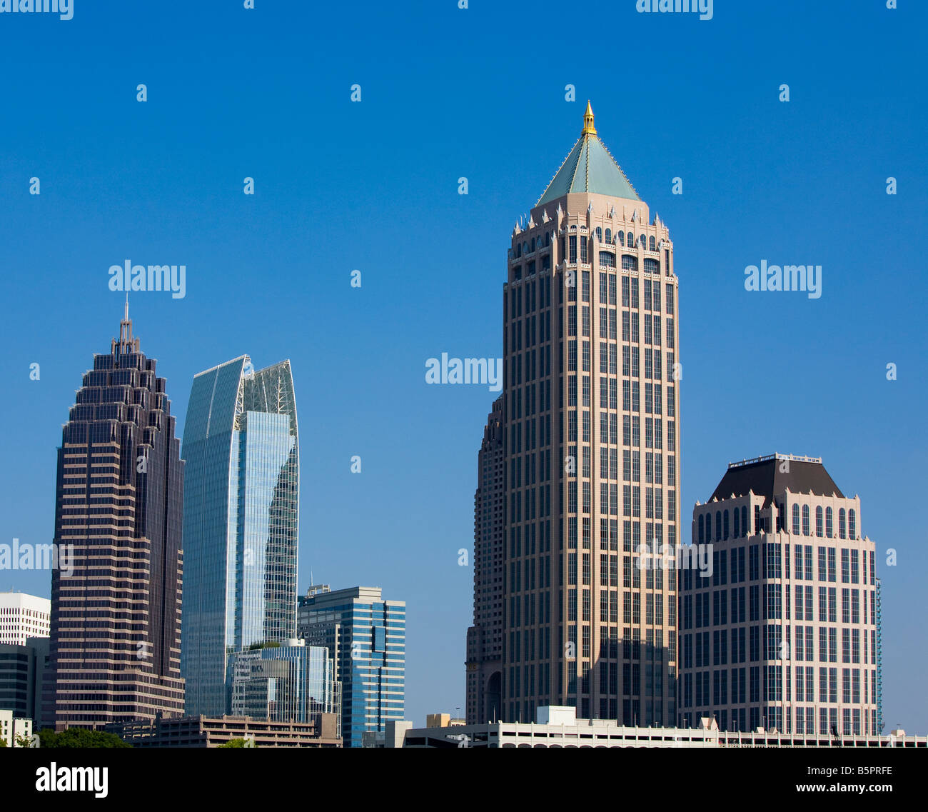 Ein Blick auf die Skyline von Midtown Atlanta Stockfoto