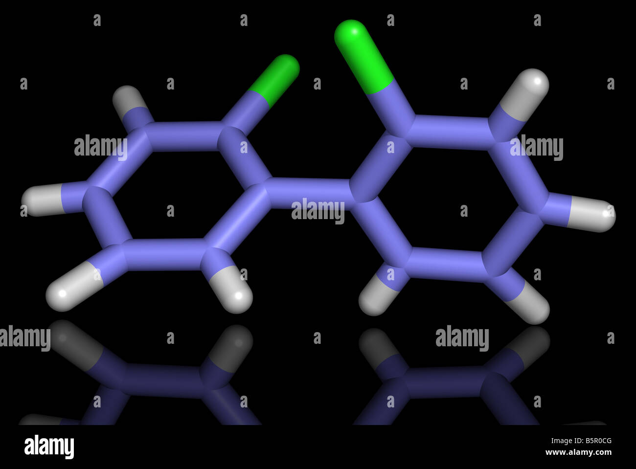 Dichlorobiphenyl oder polychlorierte Biphenyle PCB Stockfoto