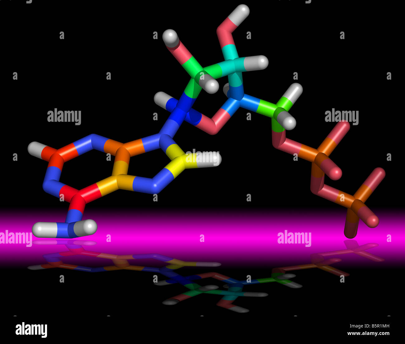 ADP-Molekül (Adenosindiphosphat) Stockfoto