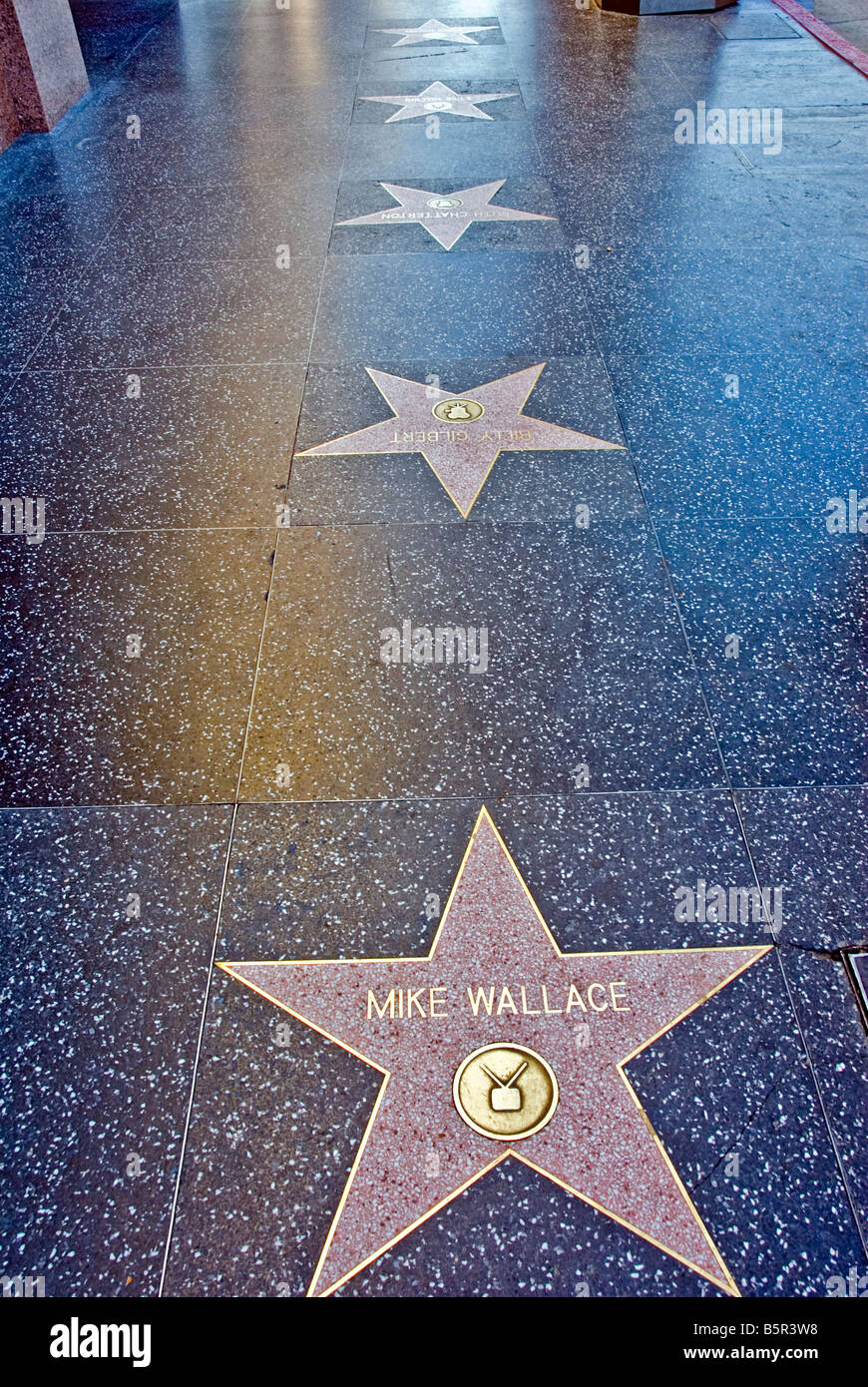 Hollywood, Walk of Fame Sterne Mike Wallace Los Angeles, Kalifornien, Vereinigte Staaten, CA Stockfoto