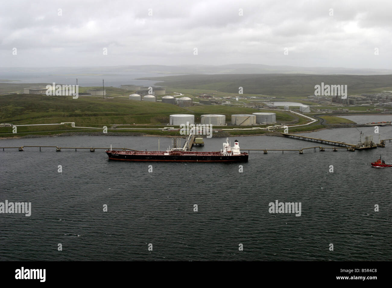 Sullom Voe Oil Terminal Shetland Stockfoto
