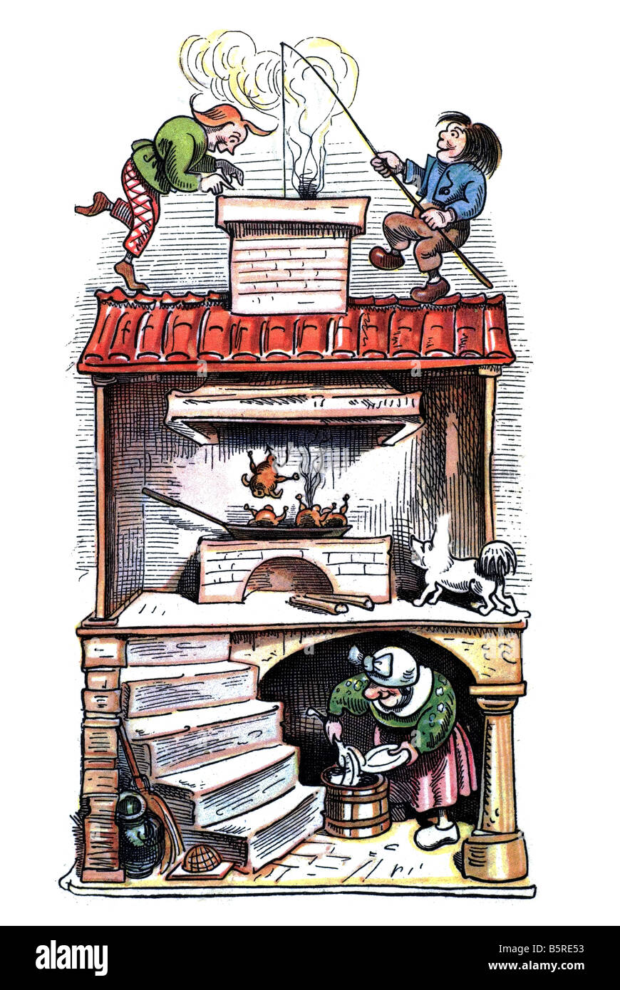 Max & Moritz Angeln Küken durch Schornstein, Max und Moritz A Story of