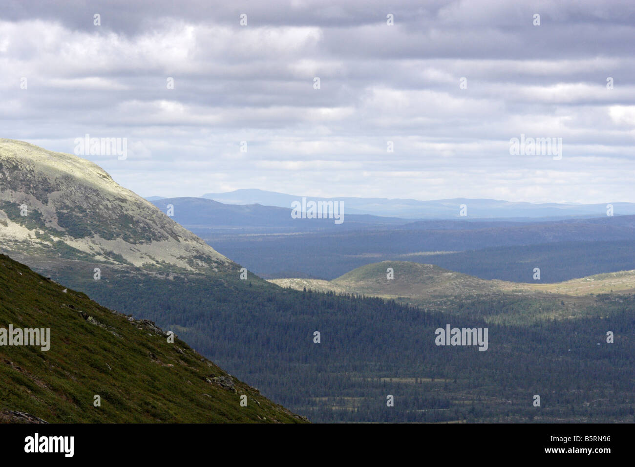 Skandinavischen Landschaft Blick vom Städjan in Dalarna, Schweden. Stockfoto