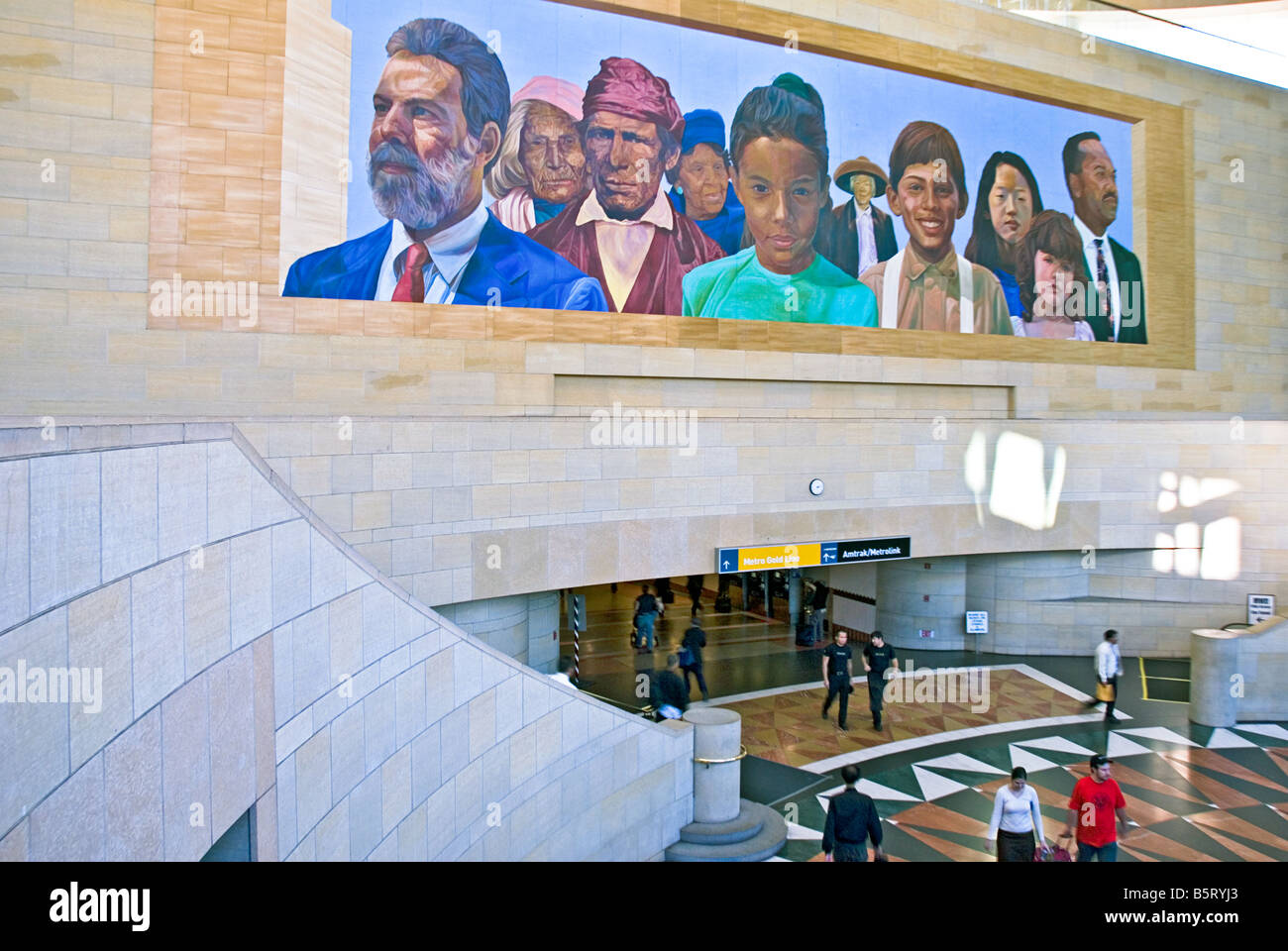 Union Bahnhof, Los Angeles, Kalifornien, Usa, Innenstadt, Bahnhof, Eisenbahn, Terminal, Depot, Lehmarchitektur Wandbild Stockfoto