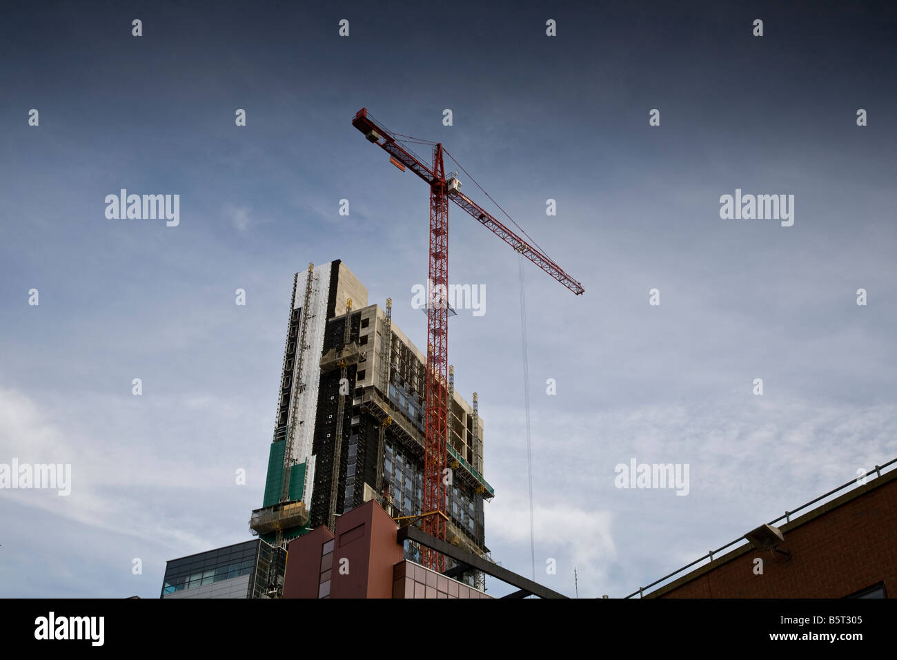 High-Rise Wohnungen im Bau in Leeds. Stockfoto