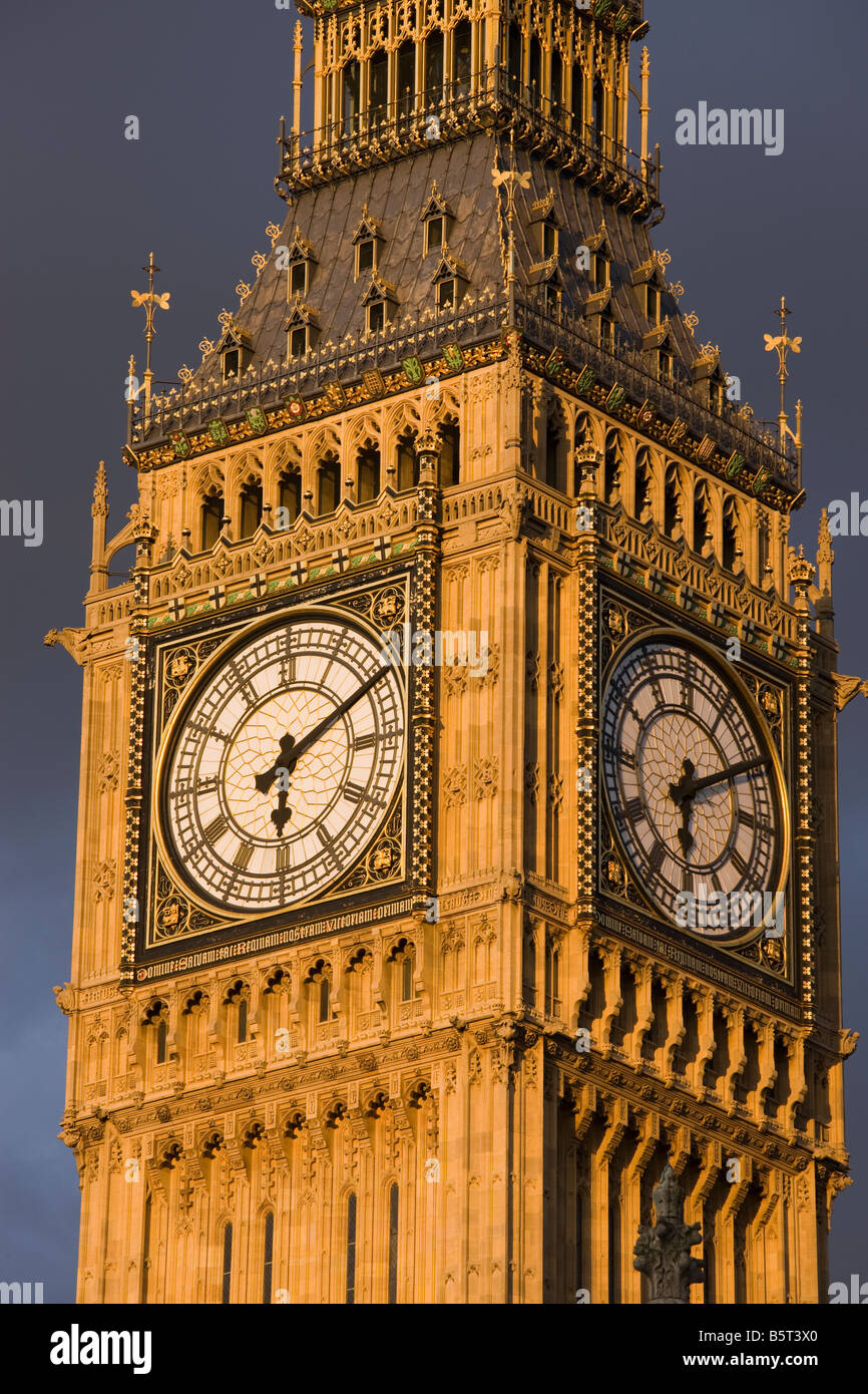 UK London Nahaufnahme von Zifferblatt Big Ben Stockfoto