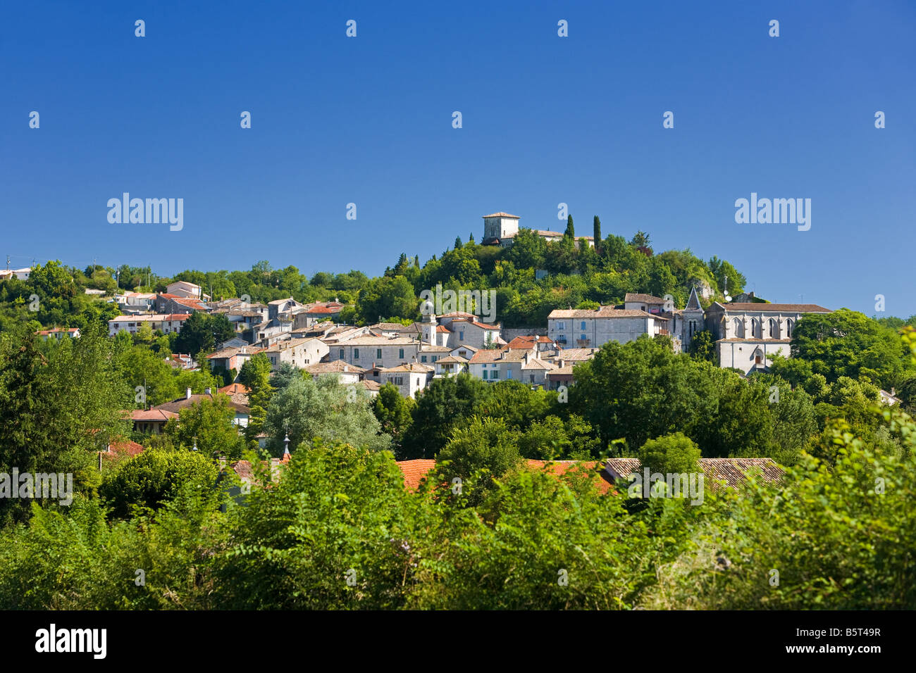 Die mittelalterliche Stadt von Montaigu-de-Quercy in Tarn et Garonne, Südwest-Frankreich, Europa Stockfoto