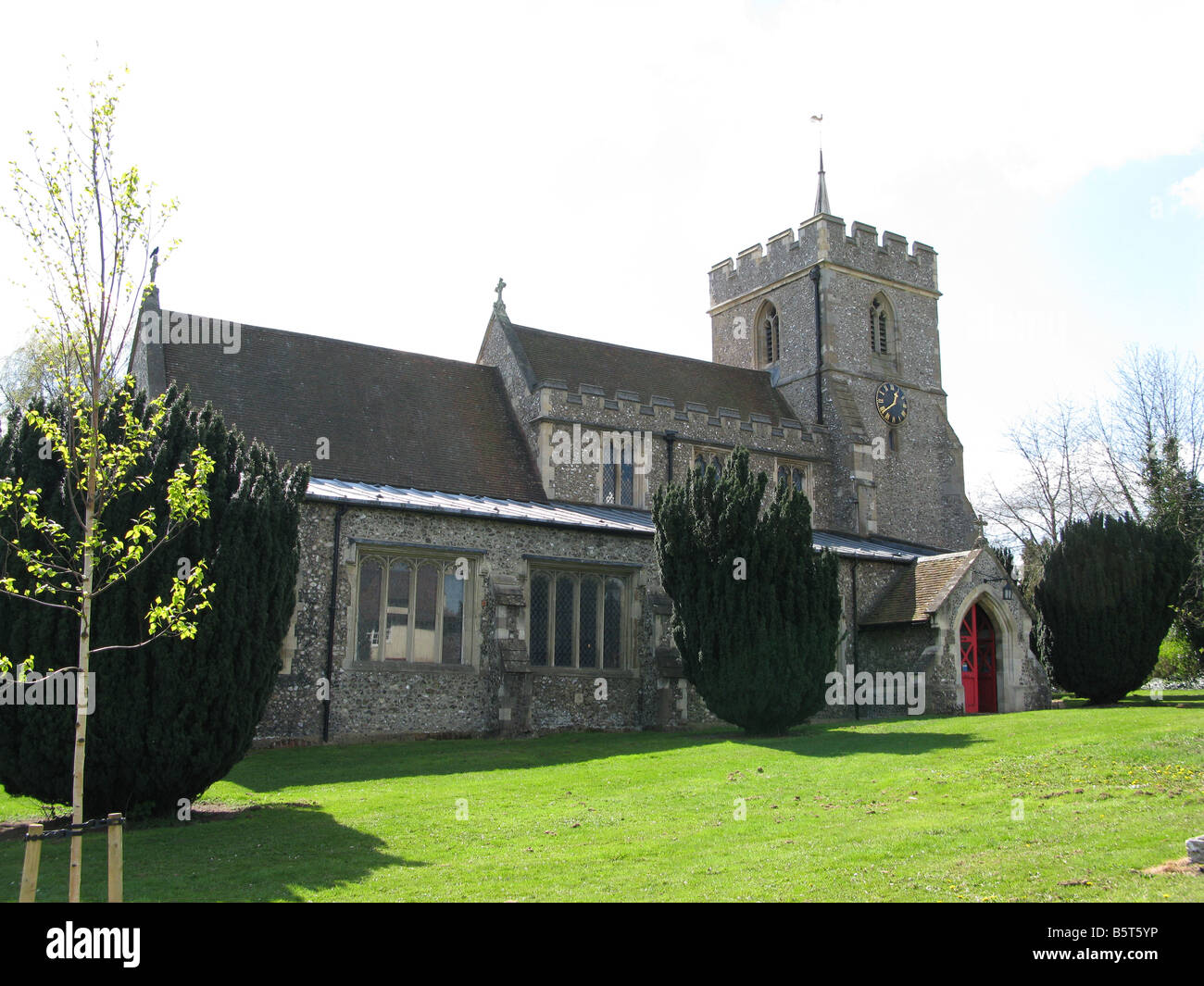 Allerheiligen Kirche Kings Langley Dorf, Hertfordshire, wo Edmund de Langley begraben liegt. Stockfoto