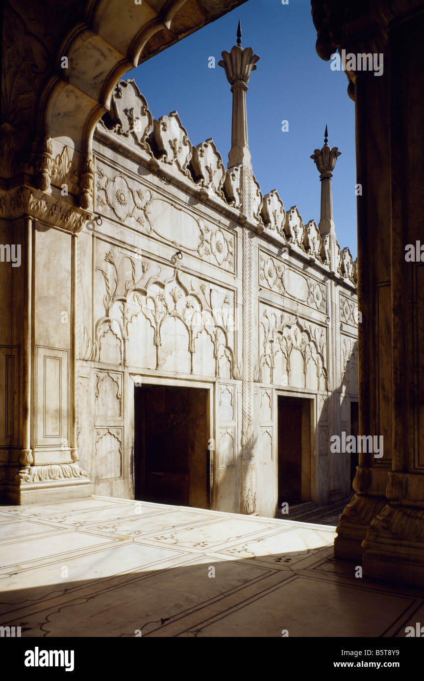 Die Moti Masjid Perle Moschee in das Fort in Delhi von Aurangzeb 1659 erbaut Stockfoto