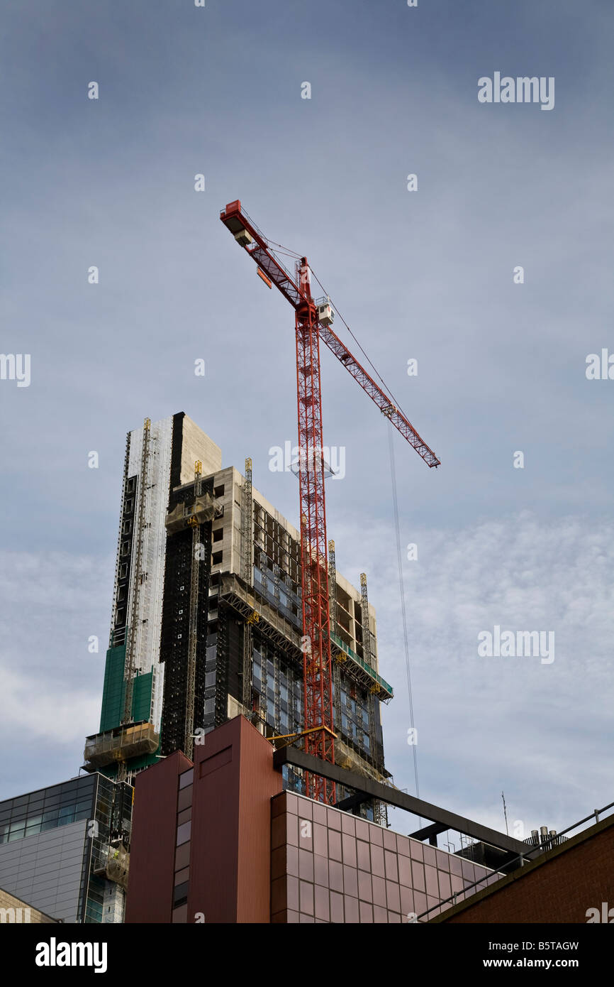 Hochhaus im Bau in Leeds. Stockfoto