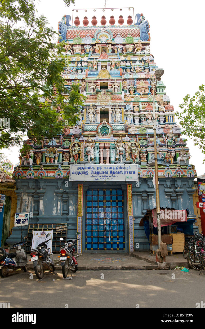 Shiva-Tempel in Pondicherry, Indien. Stockfoto