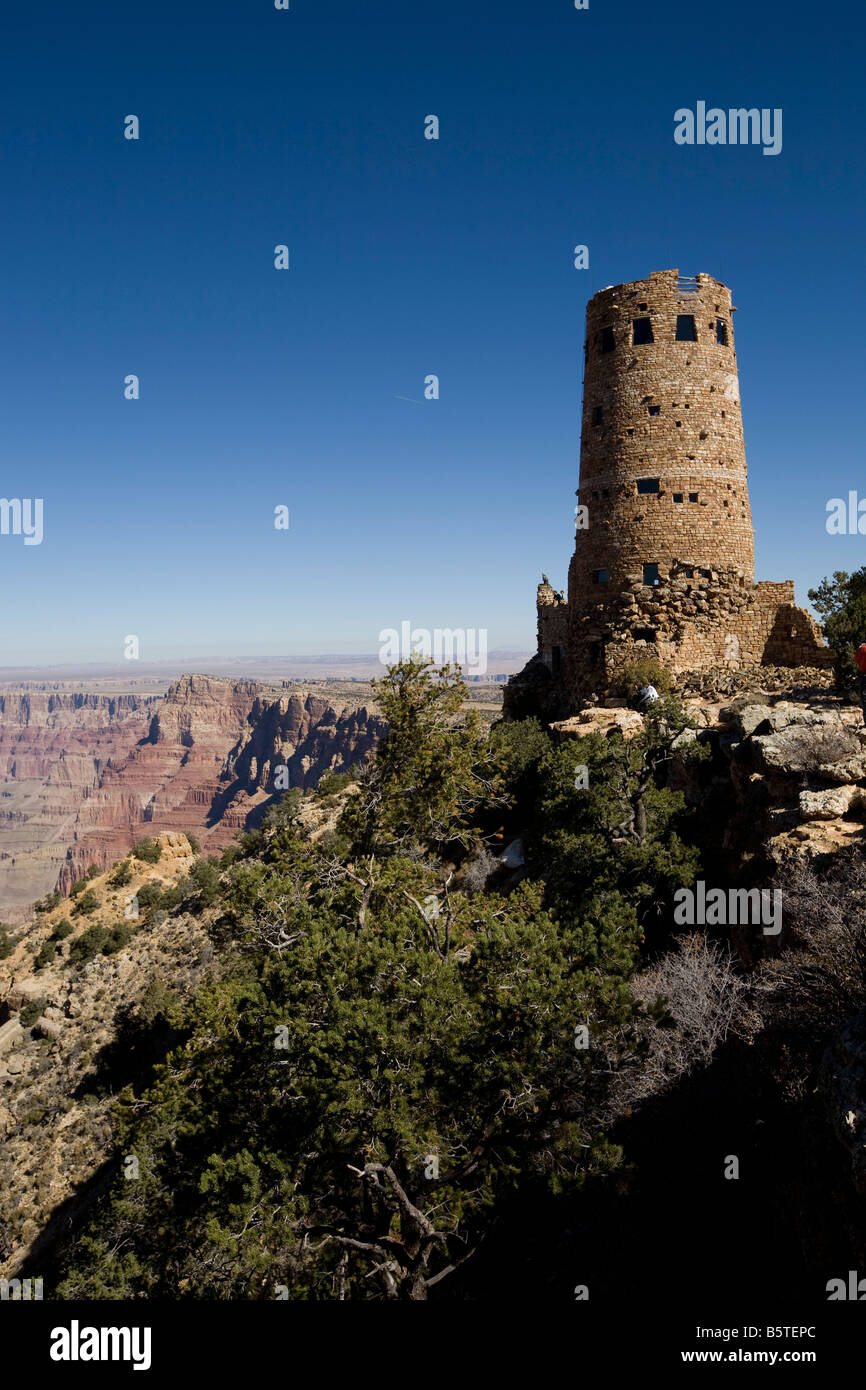 South Rim Grand Canyon Dersert View Watchtower Arizona Stockfoto