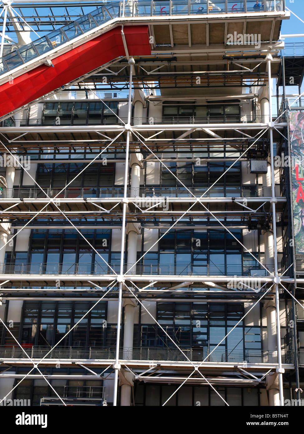 Die Postmoderne Centre Georges Pompidou beherbergt die Bibliothèque Publique d ' Information und das Musée National d ' Art Moderne. Stockfoto