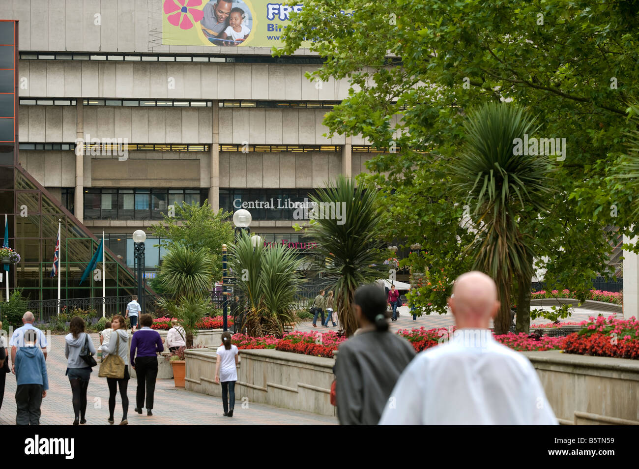 Birmingham Central Library von Centenary Square Stockfoto