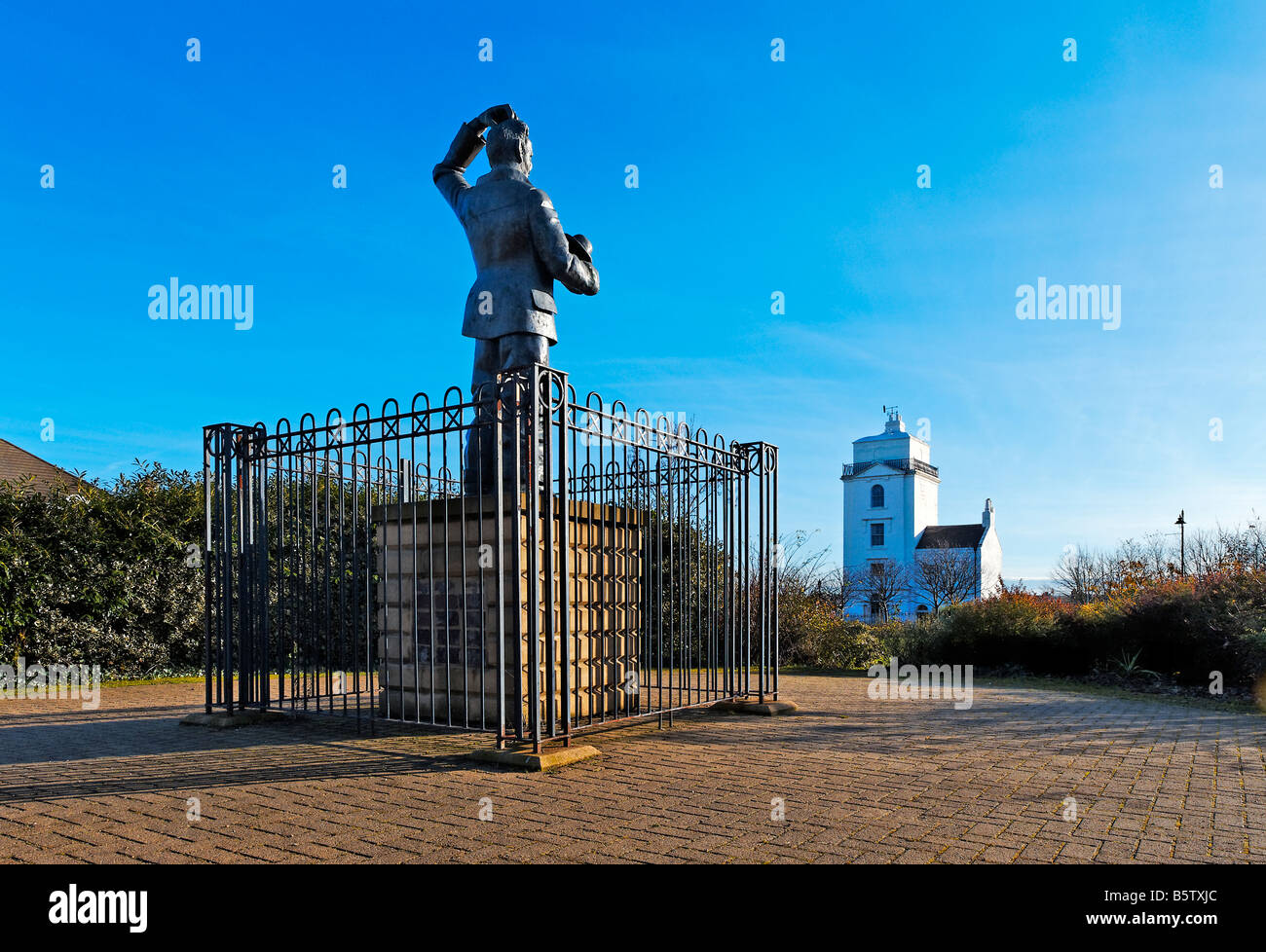 Statue von Stan Laurel mit Blick auf North Shields Stockfoto