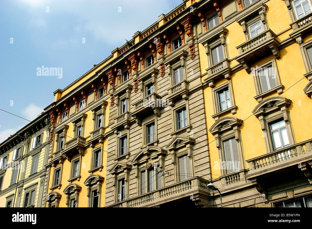 Verkürzung der historischen Haus entlang Corso Venezia Mailand Lombardei Italien Stockfoto