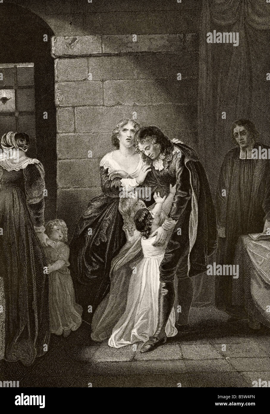 William Russell, Lord Russell, 1639-1683. Englischer Politiker. Hier gesehen, wie er sich vor seiner Hinrichtung am 21. Juli 1683 von seiner Familie verabschiedet. Stockfoto