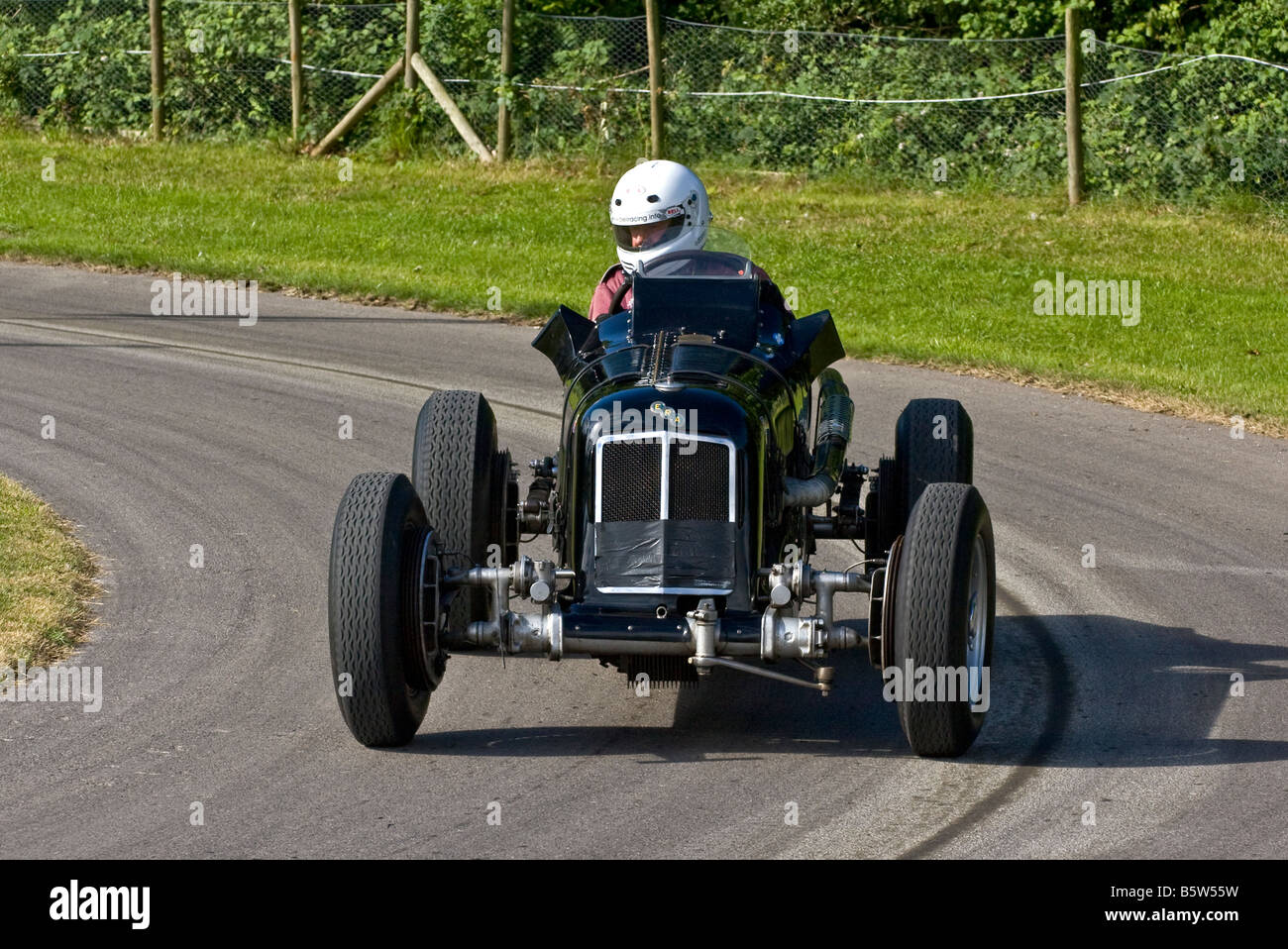 1935 ERA D-Typ R4D britische Rennfahrer beim Goodwood Festival of Speed, Sussex, UK. Stockfoto