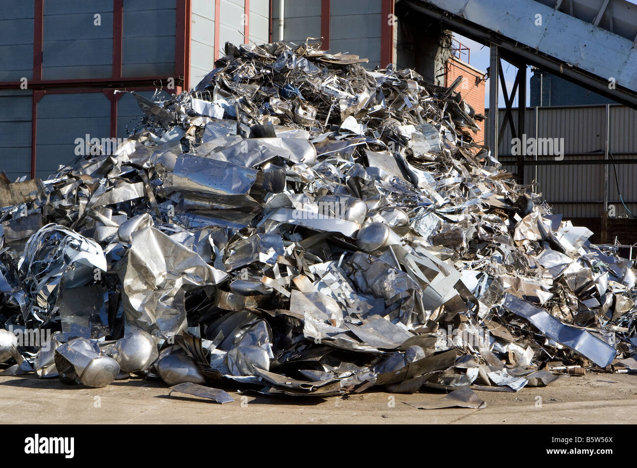 Edelstahlschrott in ein Stahl recycling-Zentrum in Sheffield Stockfoto