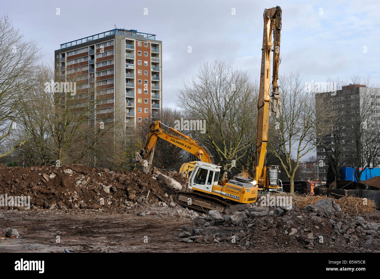 Teilweise abgerissen Hochhäuser in Birmingham West Midlands England UK Stockfoto