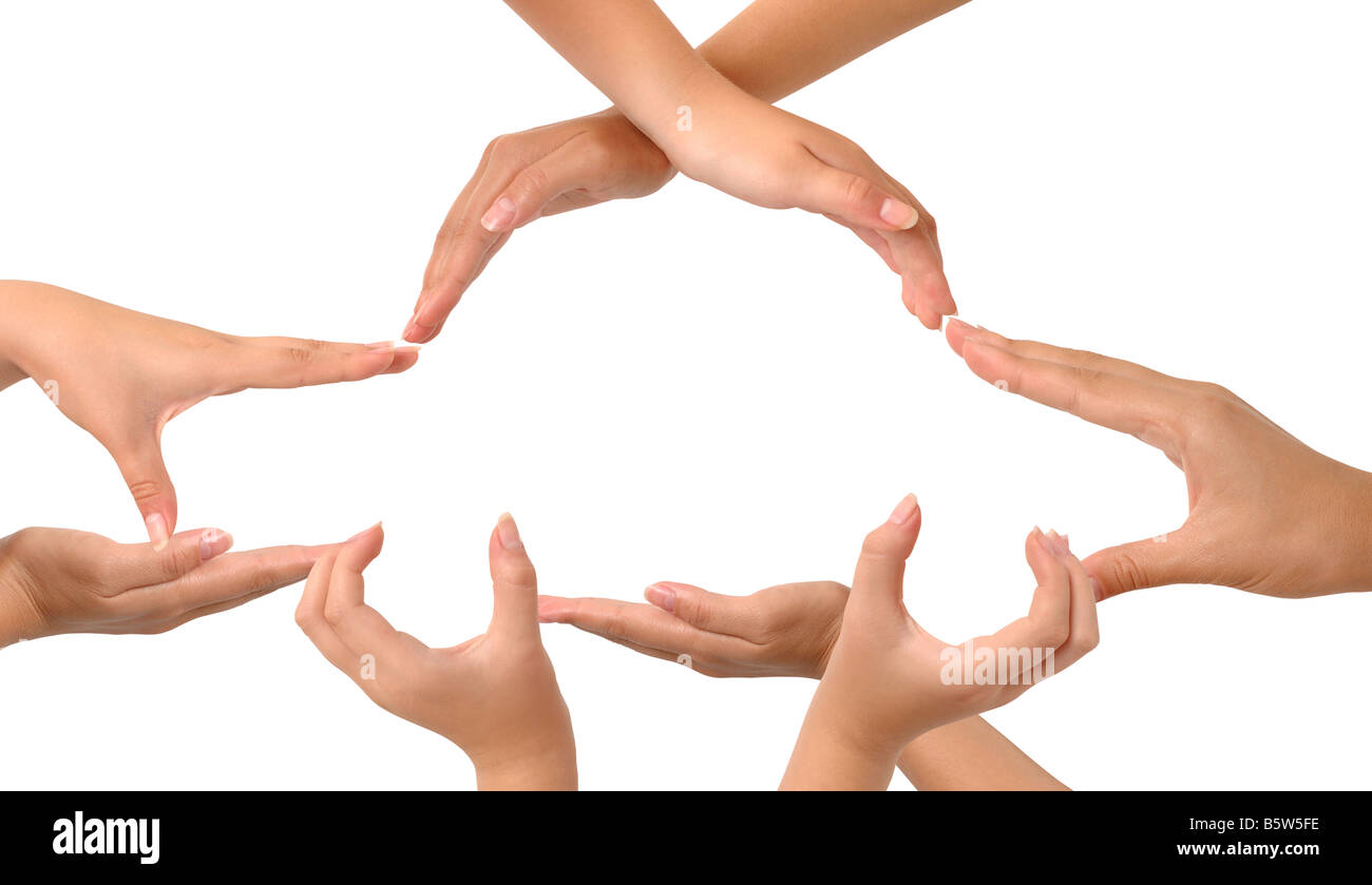 Auto-Symbol von Händen gemacht Stockfoto