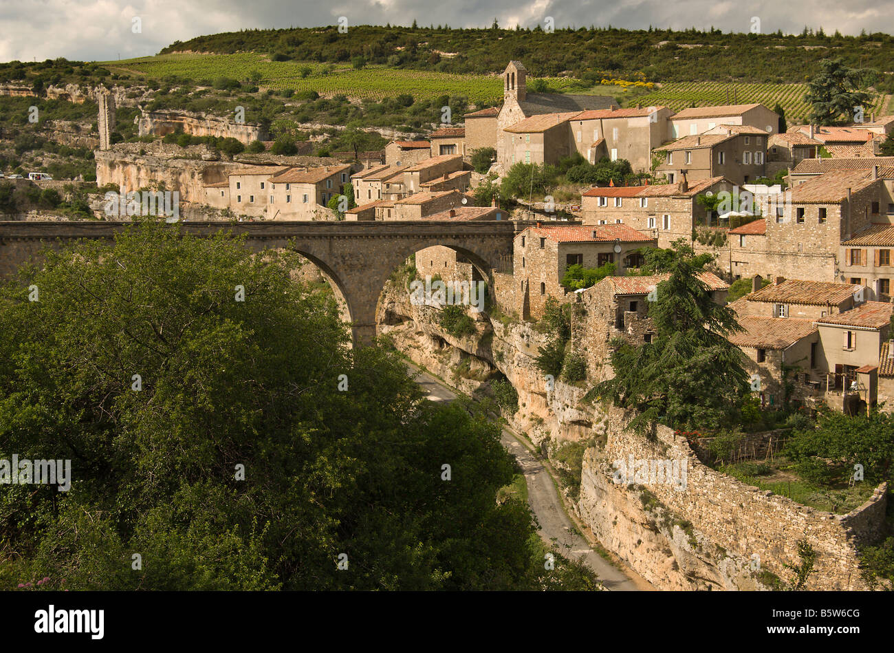 Das mittelalterliche Dorf Minerve in Südfrankreich Stockfoto