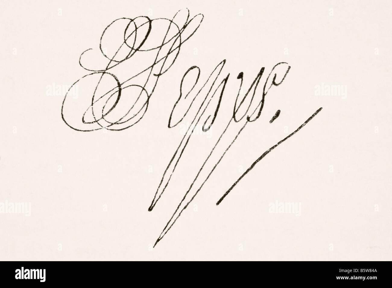 Samuel Pepys, 1633-1703. Englischer Diarist und Marineverwalter. Seine Unterschrift Stockfoto