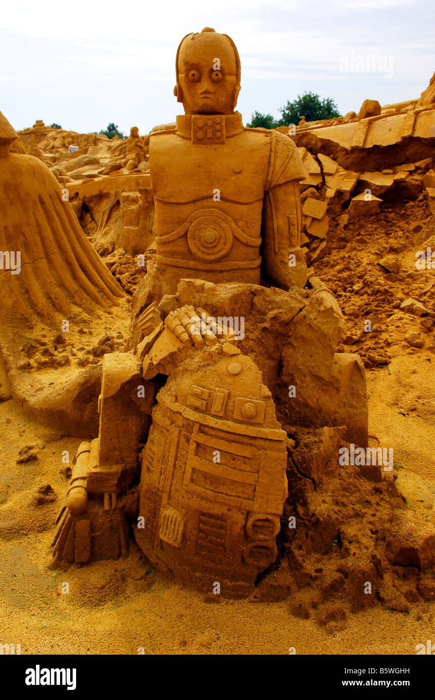 C3PO-Star Wars-Charakter-Roboter android George Lucas R2D2 Stockfoto