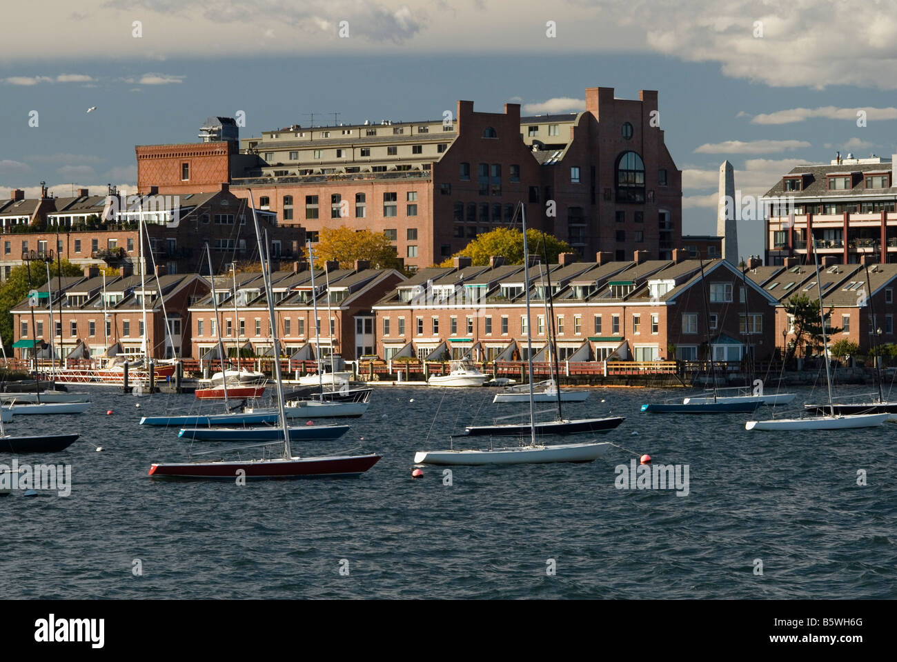 Yacht-Liegeplätze, Boston Waterfront, USA Stockfoto