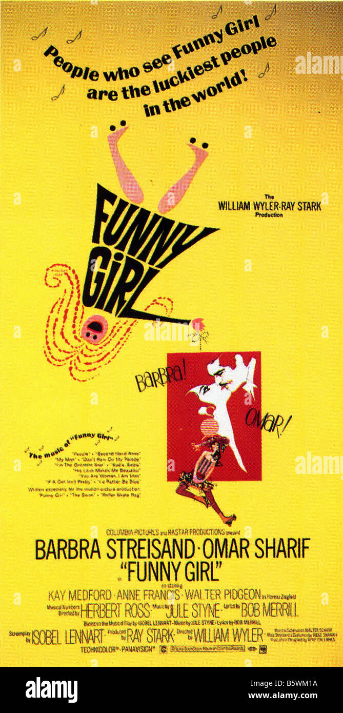 FUNNY GIRL Poster für 1970 Columbia film Musical mit Barbra Streisand Stockfoto