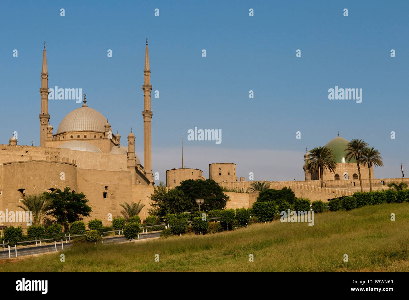 Al-Nasir Mohammed Ali und Mohammed Moscheen an der mittelalterlichen islamischen Saladin oder Salah ad Din Zitadelle auf mokattam Hügel in der Nähe des Zentrums von Kairo Ägypten Stockfoto