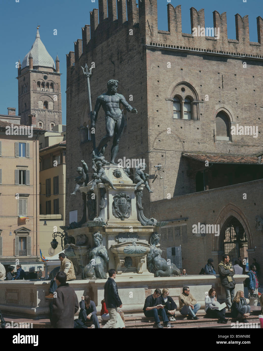 Bologna-Neptun-Quadrat Stockfoto