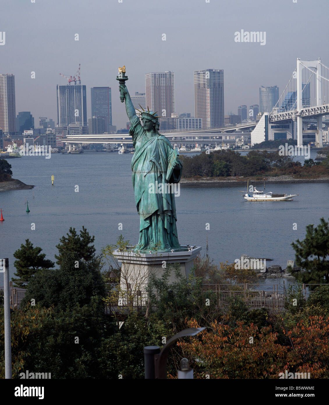 Freiheitsstatue Liberty Tokyo Bay Stockfoto