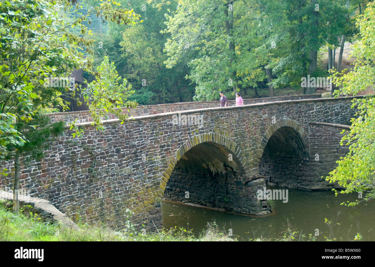Die steinerne Brücke am Schlachtfeld Nationalpark Manassas, Virginia Stockfoto