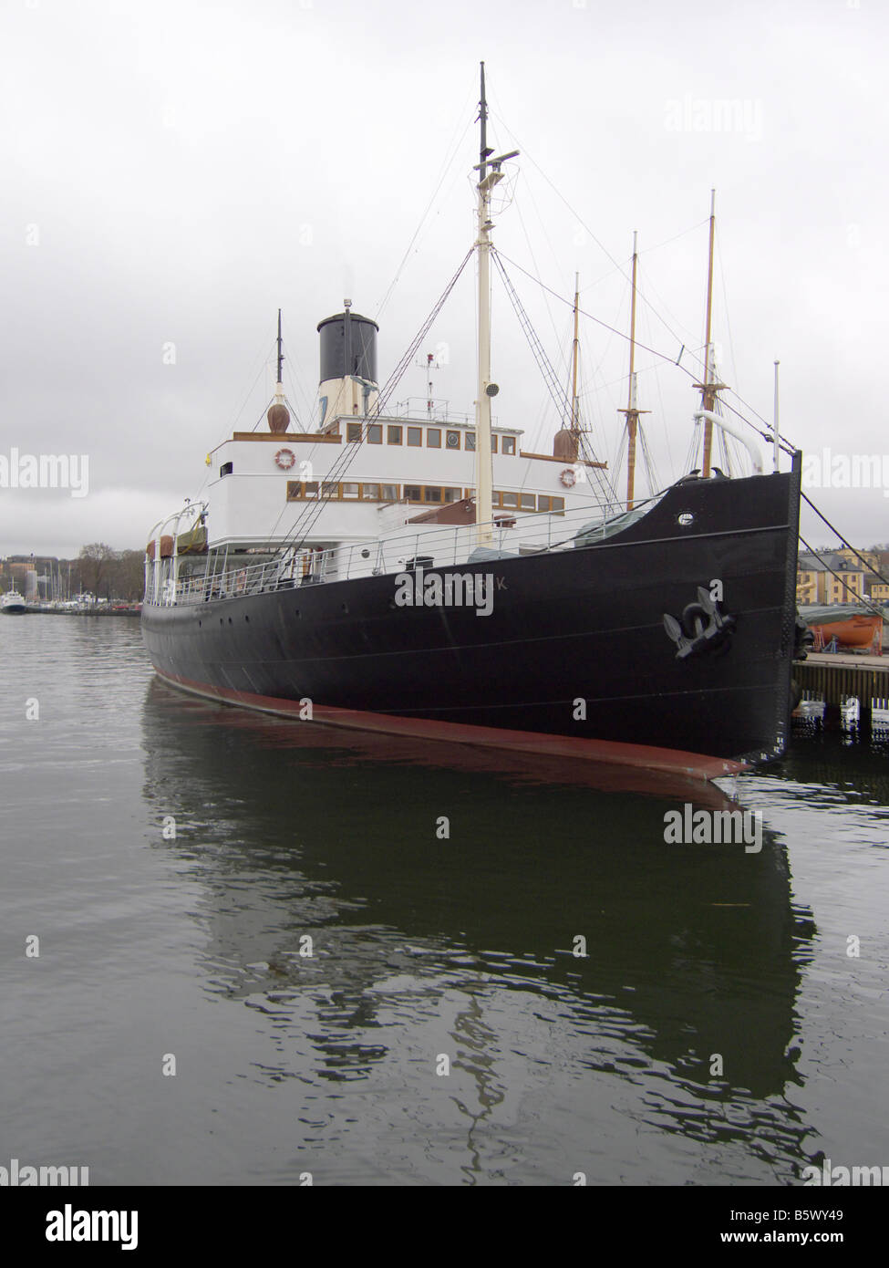 Hafen in Stockholm. Stockfoto