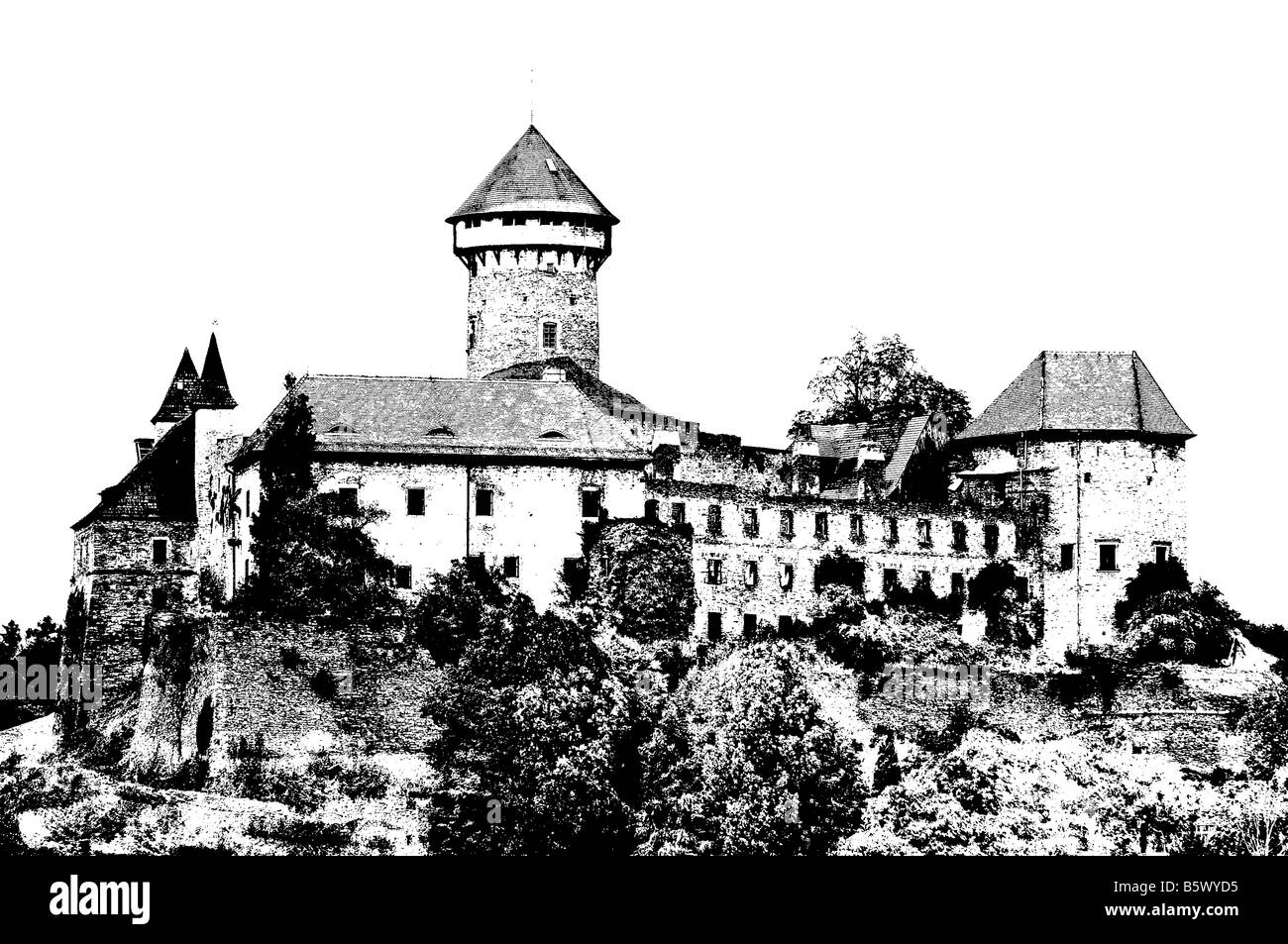 Mittelalterliche Burg des Heiligen Ordens der Ritter. Gotische Burg aus dem 14. Jahrhundert. Tschechische Republik, Europa. Stockfoto